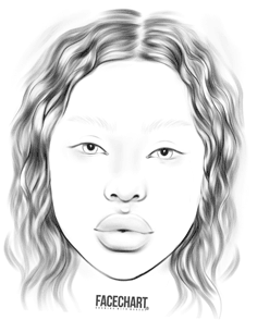 Blank face chart template by Liza Kondrevich ethnicity face charts