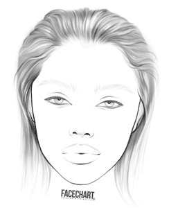 Blank face chart template by Liza Kondrevich ethnicity face charts