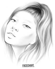 Blank face chart template by Liza Kondrevich ethnicity face charts