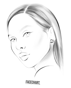 Blank face chart template by Liza Kondrevich ethnicity face charts