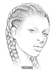 Blank face chart template by Liza Kondrevich ethnicity face charts