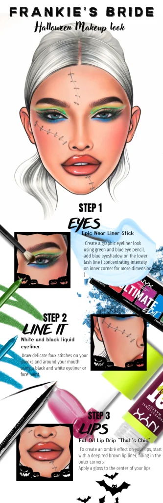 Frankies bride halloween makeup