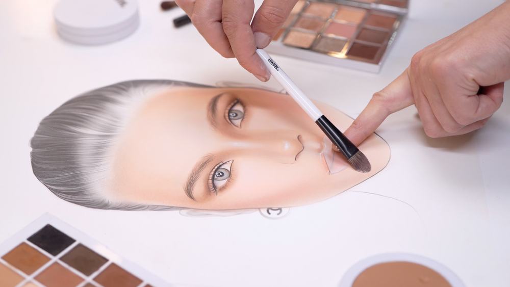 finalizing the makeup by mario face chart