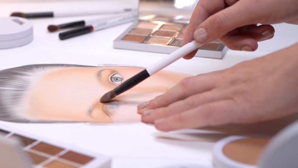 brush touching face chart