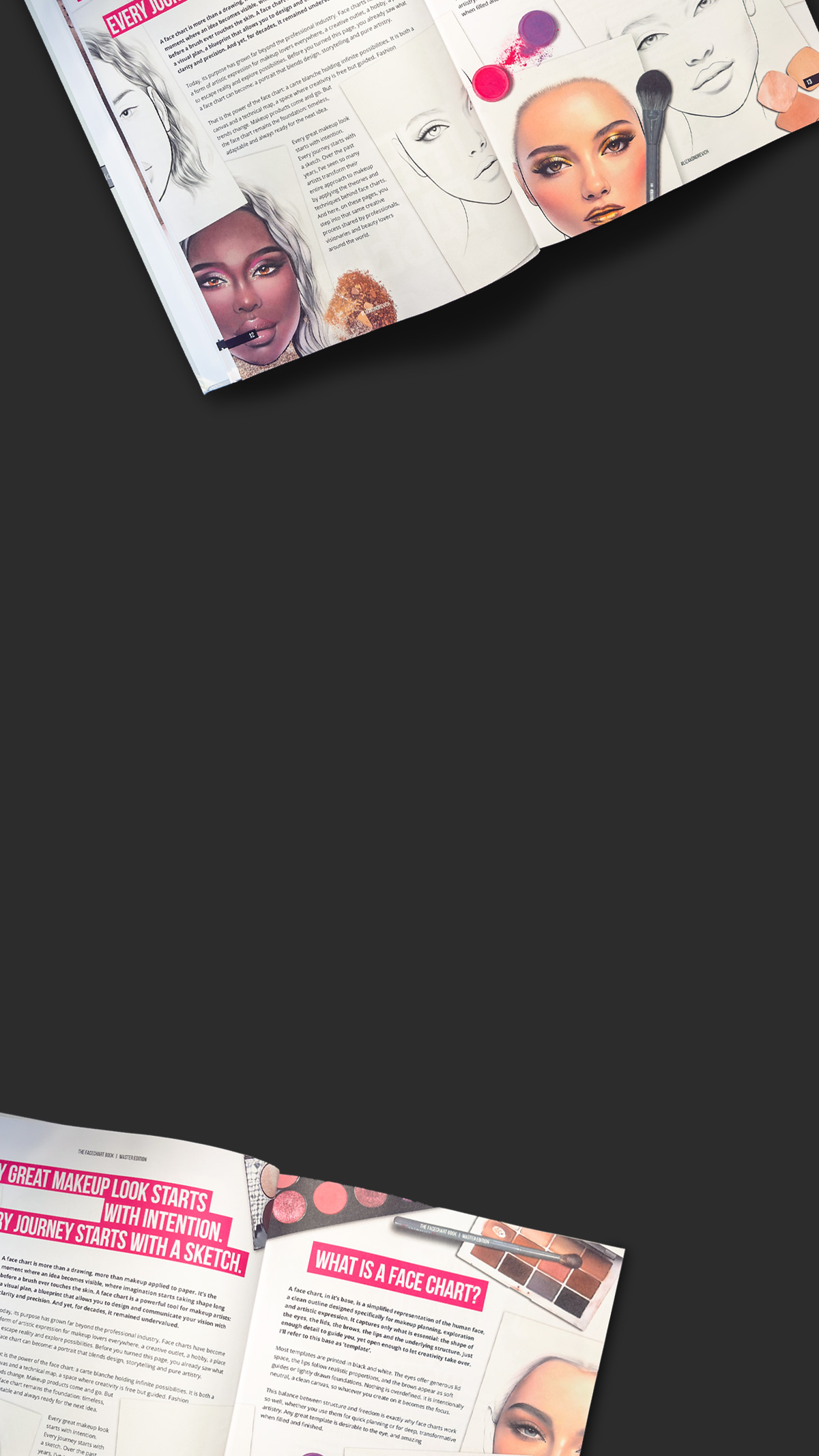 two open face chart books