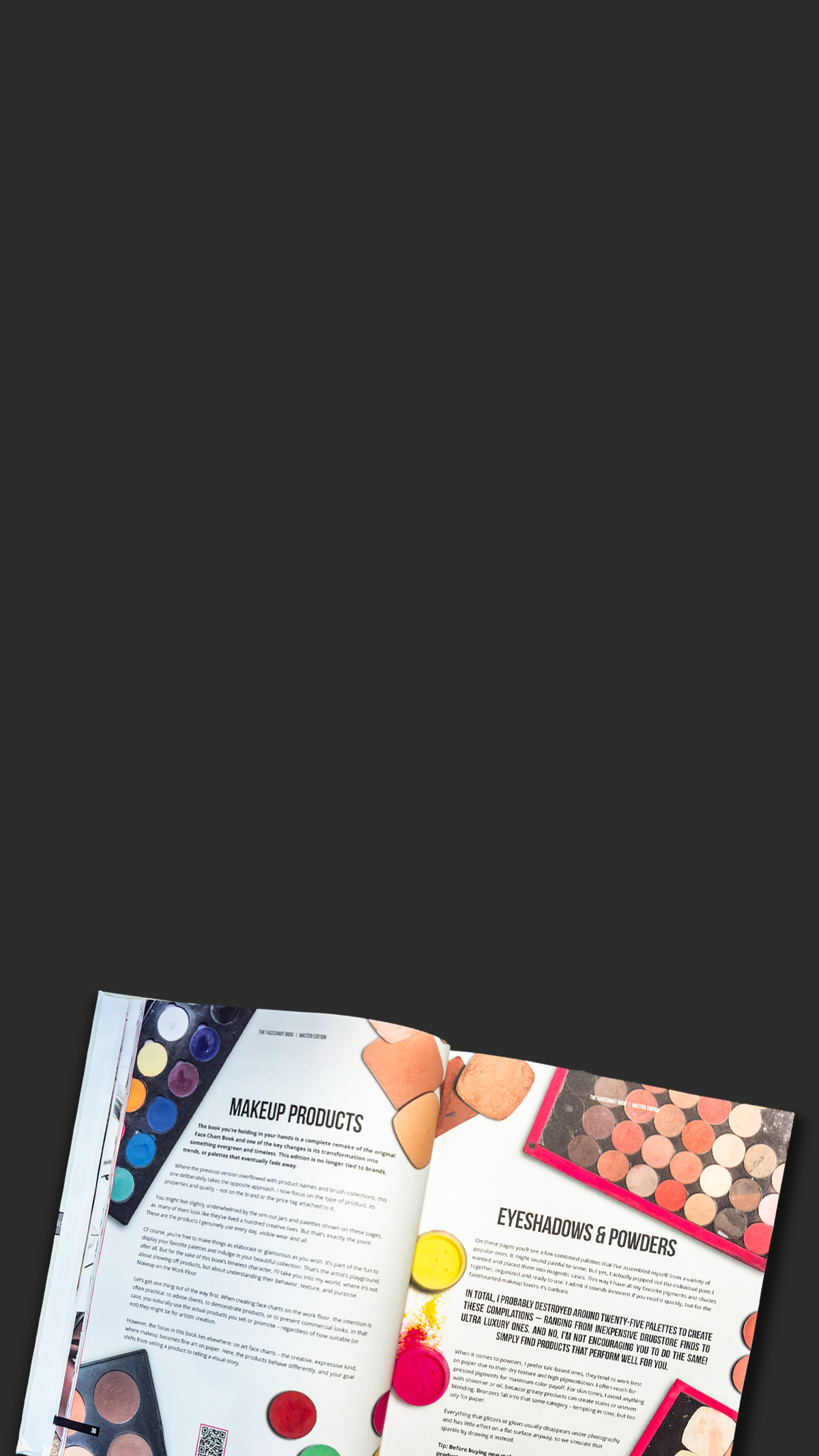 face chart boook spread of tools page